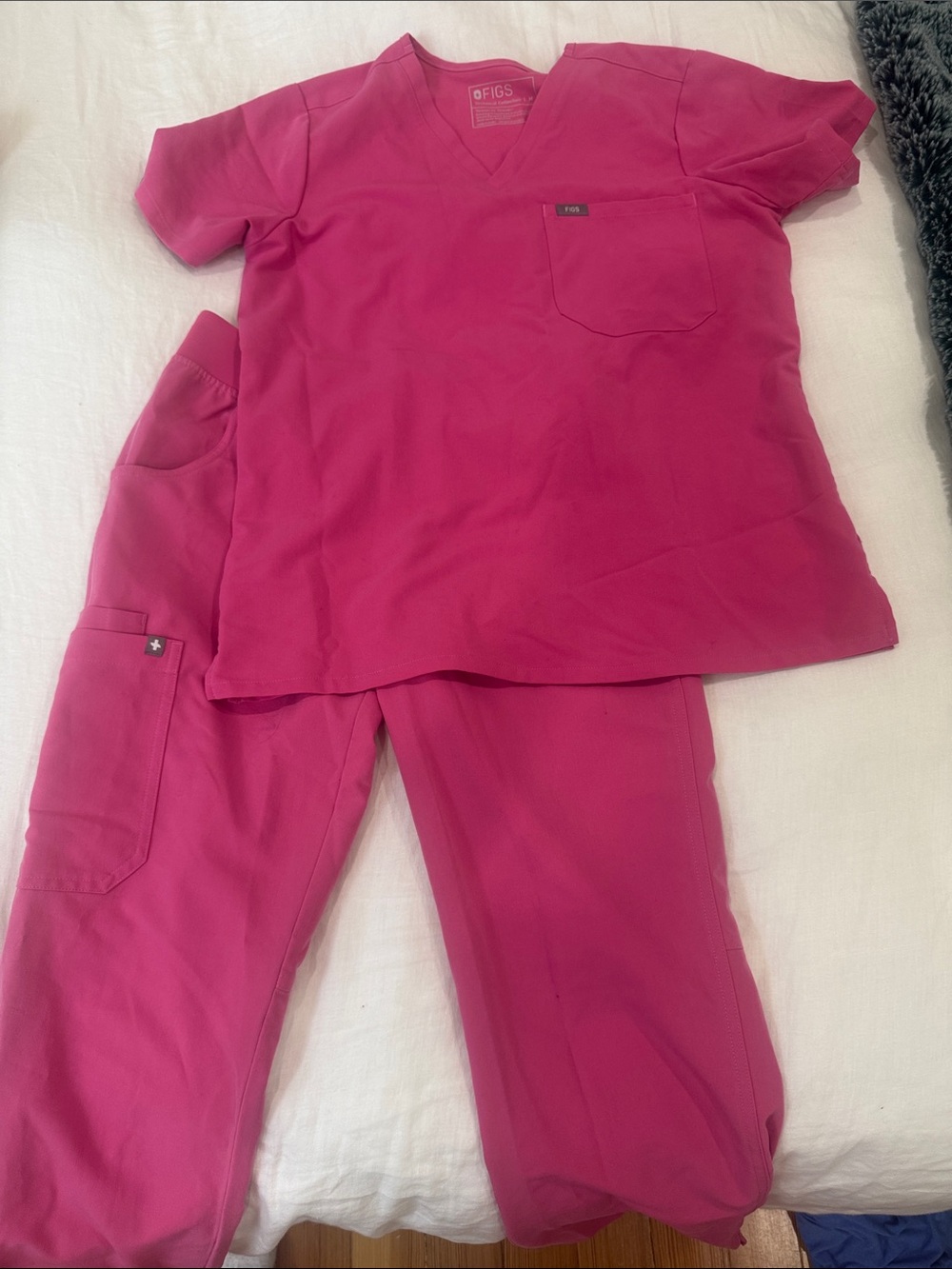 FIGS pink scrub set